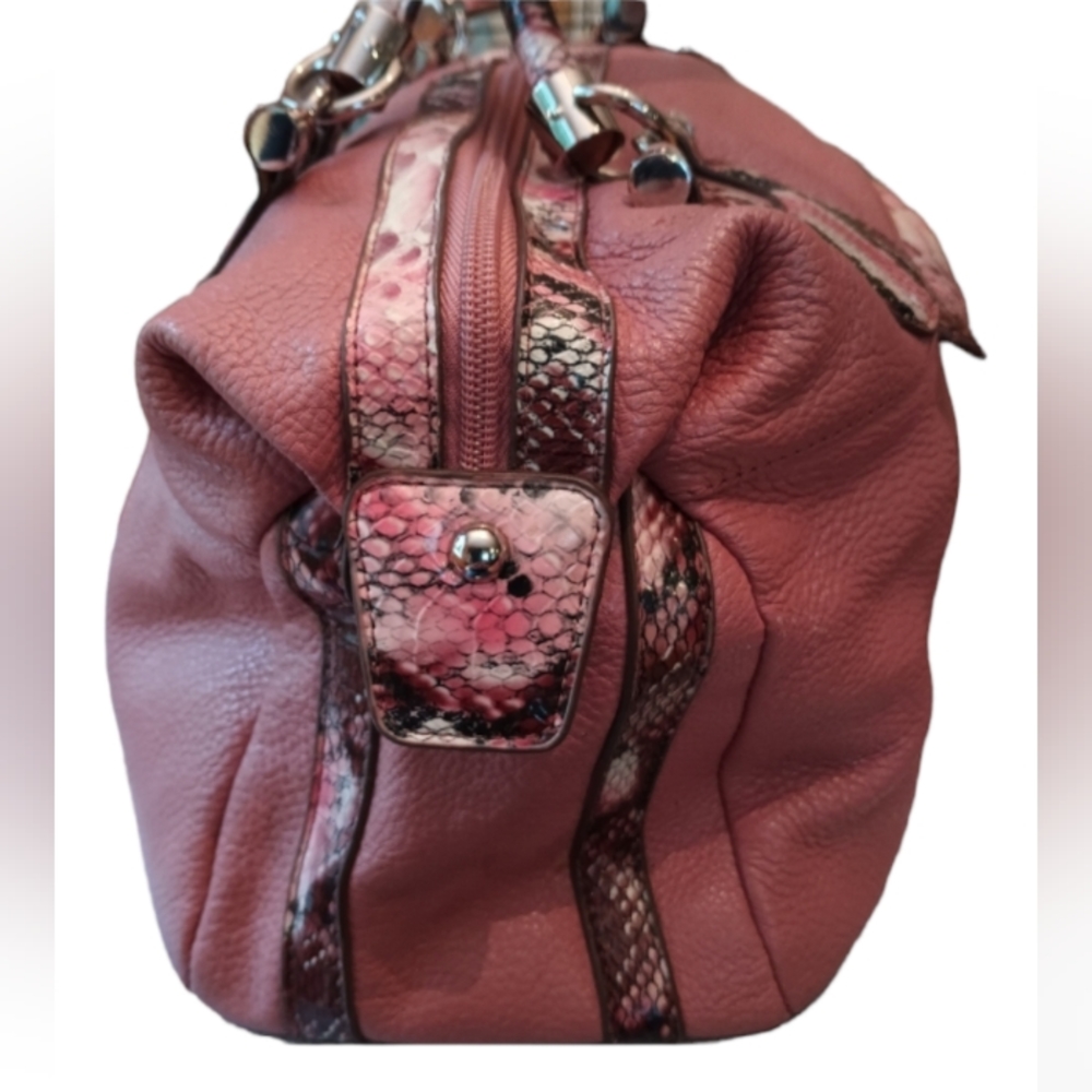 Sharif Authentic Dusty Rose Leather Python Should… - image 4